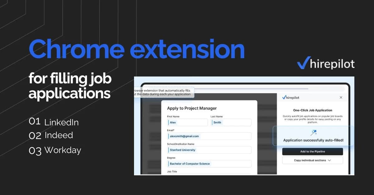 Chrome extension for filling job applications on LinkedIn, Indeed, and Workday