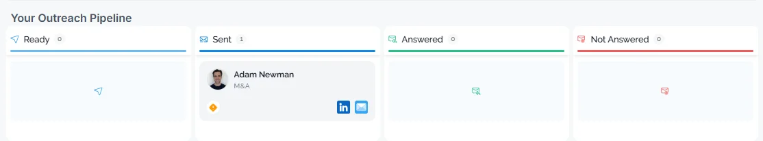 HirePilot outreach pipeline tracking follow-up email after job application status
