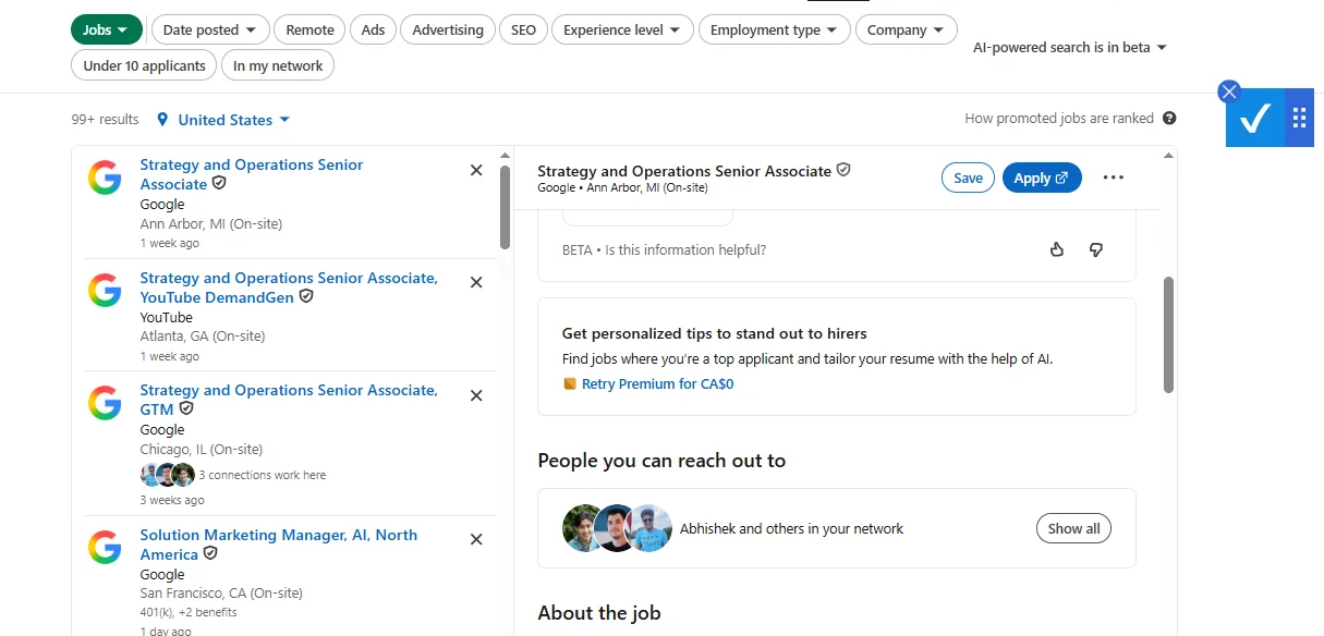 LinkedIn job posting showing people you can reach out to, a step in how to find the hiring manager for a job