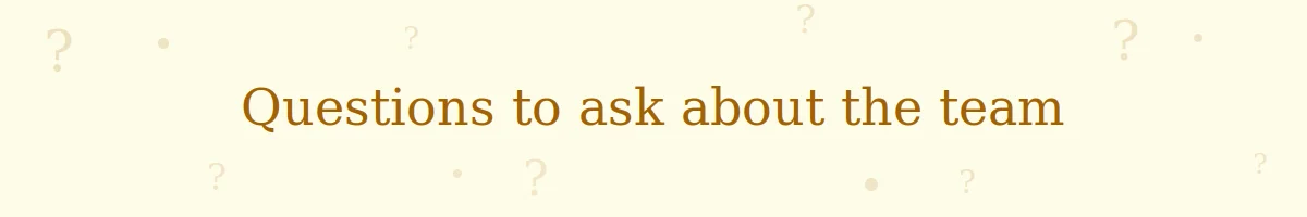 Questions to ask about the team