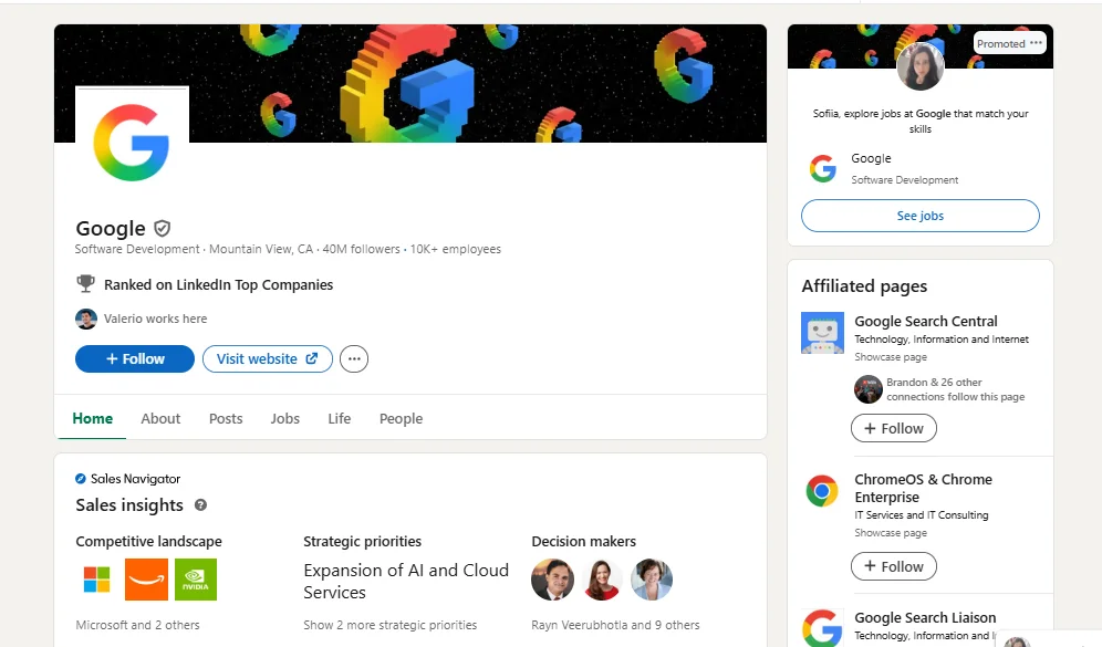 Researching a company profile to personalize cold outreach messages