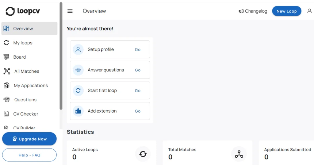 LoopCV AI job search automation platform applying to multiple jobs automatically to get hired faster.