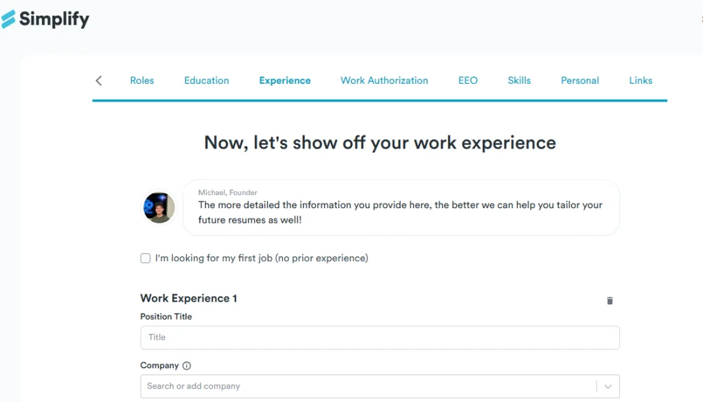 Simplify AI job search tool autofilling applications to help candidates apply faster and save time.