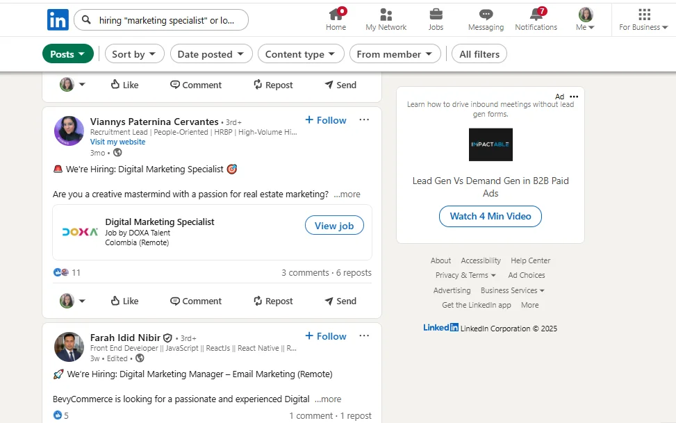 How to find a job online using LinkedIn posts to find open roles