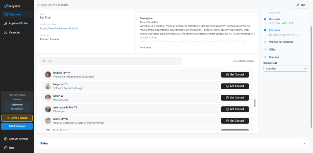 How to get a job fast by finding hiring manager contacts directly in HirePilot recruiter outreach feature